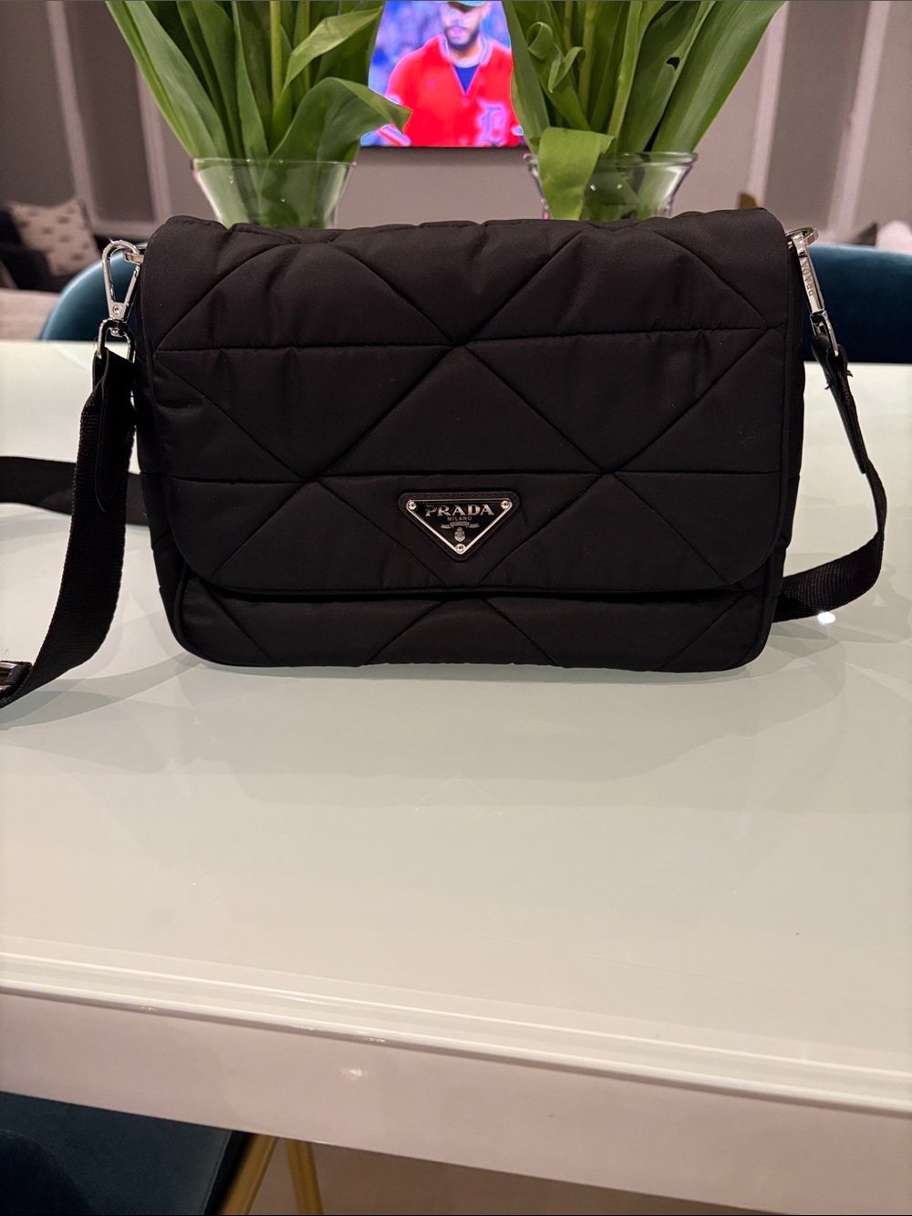 Padded Re-nylon Shoulder Bag